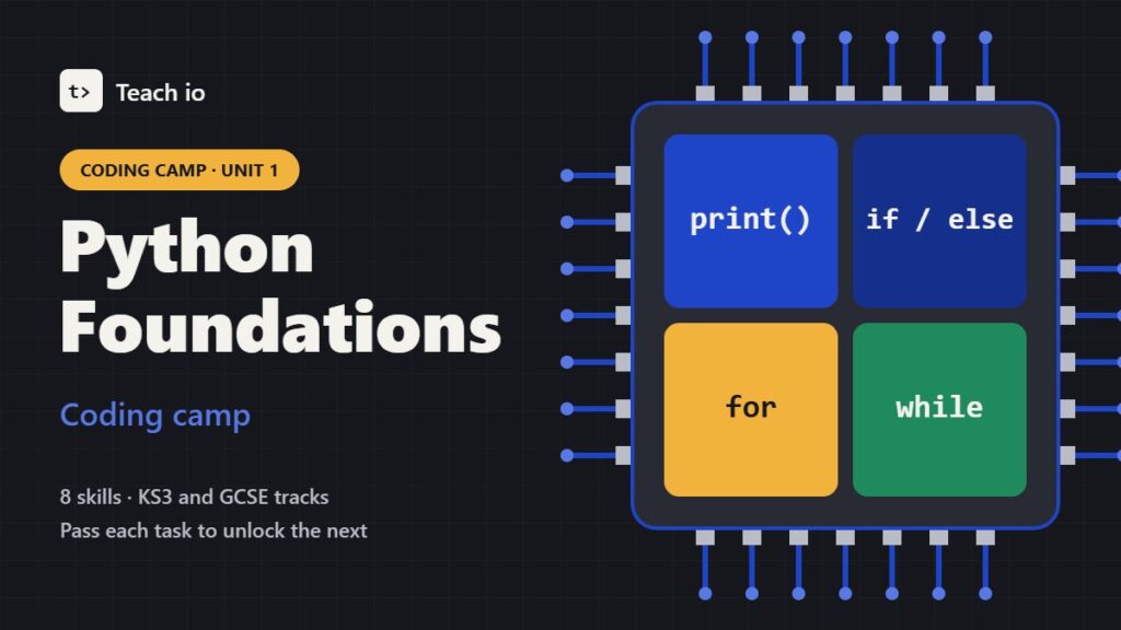 Teach io Coding Camp Unit 1: Python Foundations cover
